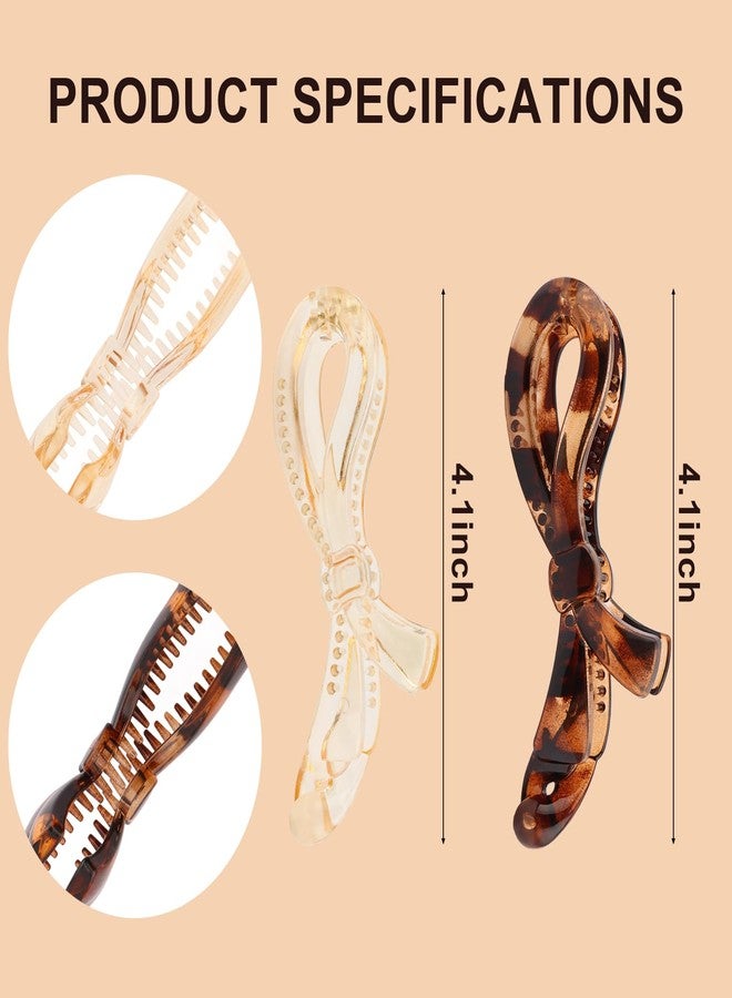 هابدو مجموعة مشابك شعر هابدو المكونة من 4 قطع على شكل موزة للشعر الكثيف، مشبك شعر موزة غير لامع لتسريحات الشعر النسائية ذات الحجم الكبير، إكسسوارات كبيرة وقوية لتثبيت ذيل الحصان والكعكة (على شكل فيونكة). - Image 2